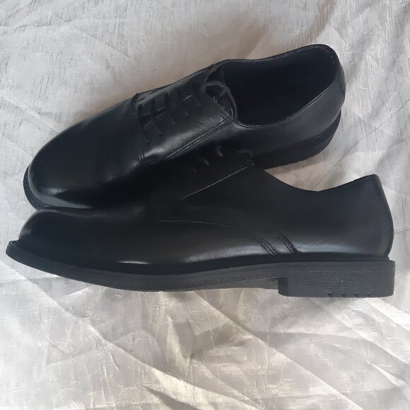 Benchmark SZ 12W Men's Derby Shoes Black Leather, Rubber Sole - Picture 6 of 10